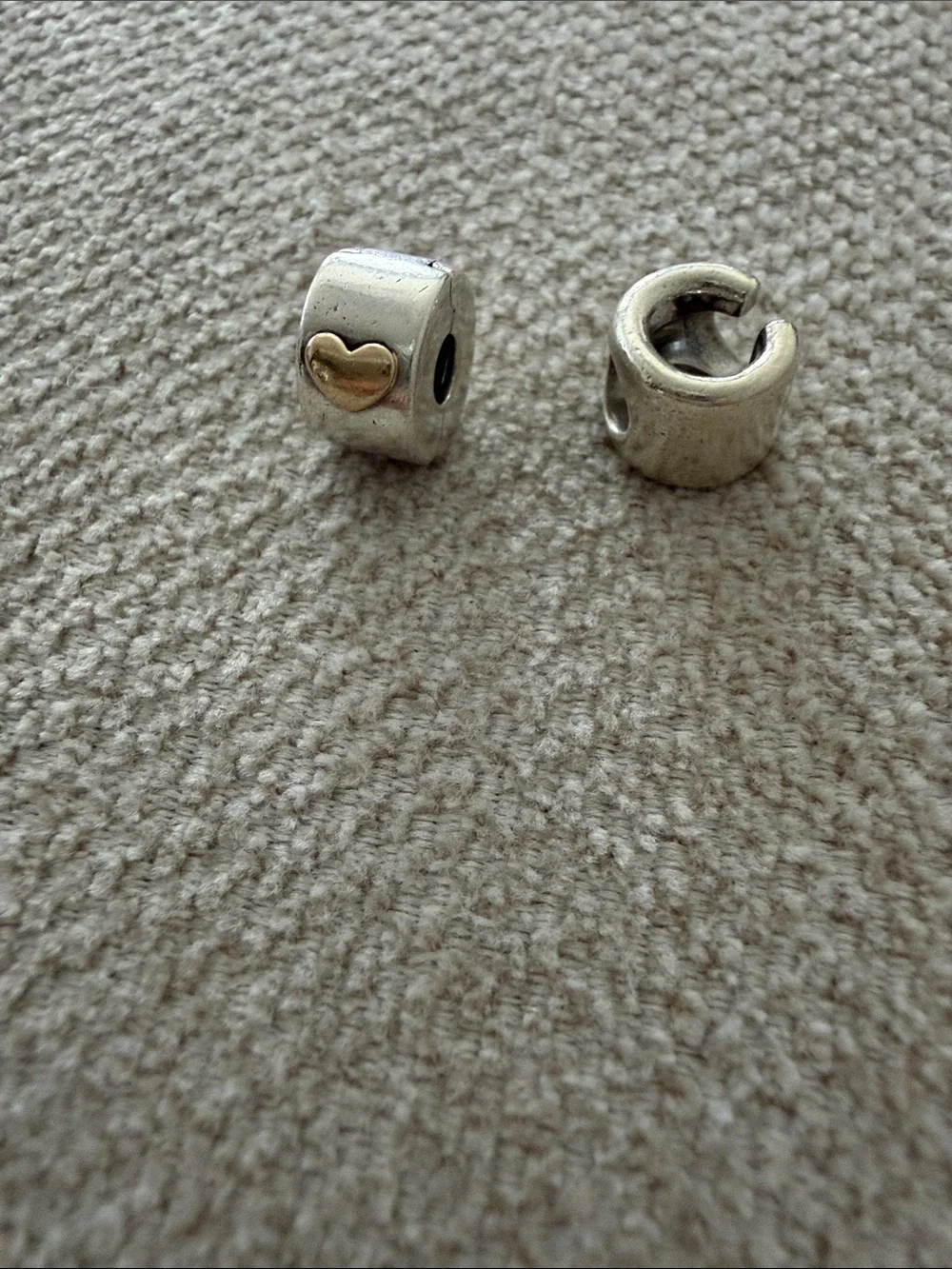 Pandora Silver and Cream Charm Bead Set